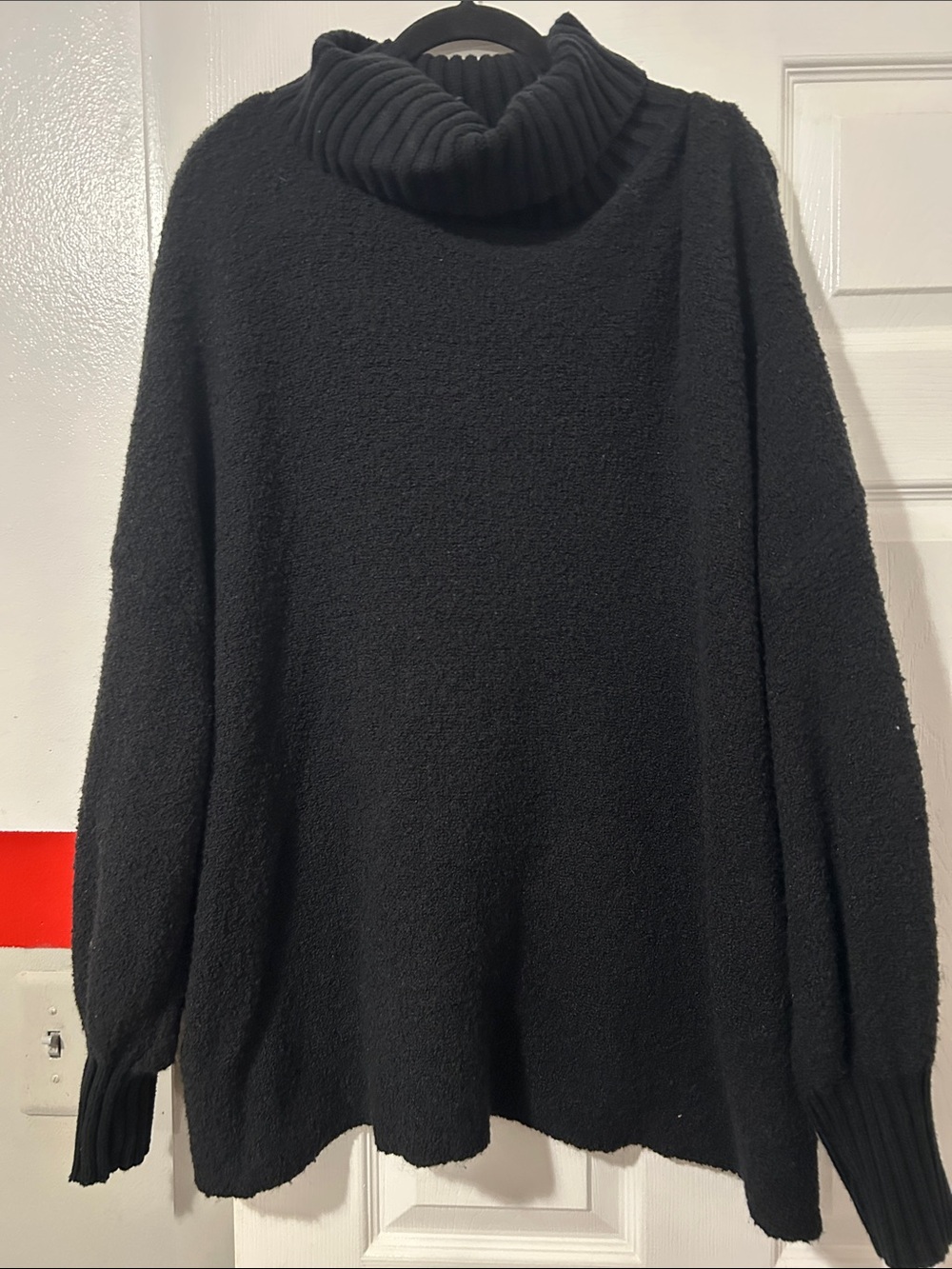 aerie Black Slouchy Cowl Turtleneck Sweater